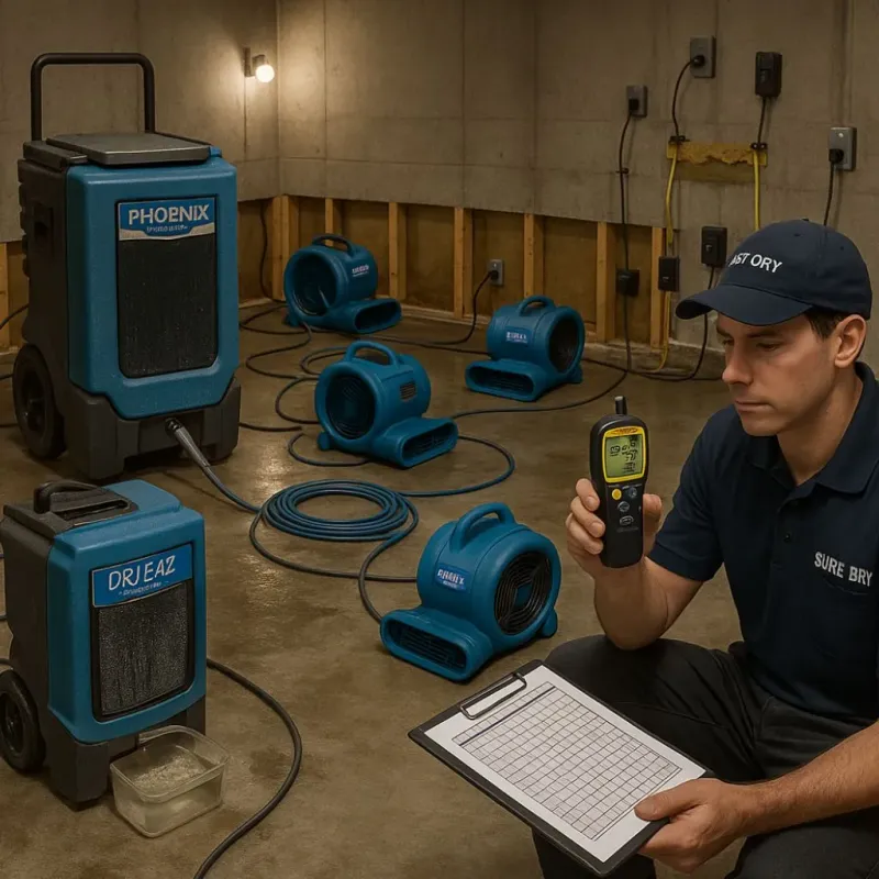 Structural Drying and Dehumidification process in Fayetteville, PA